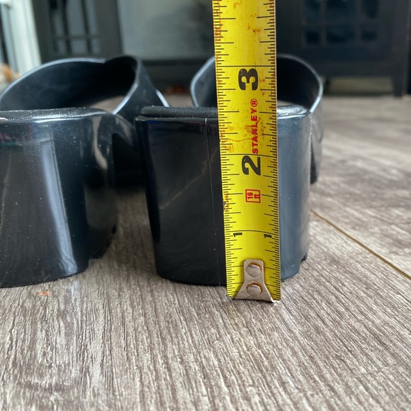 Soda black patent chunky slide on jelly platform sandal heels - Picture 9 of 13